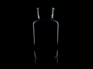 glass jar on a black background
