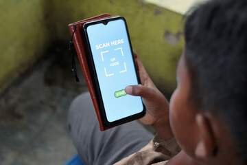 Person Using Smartphone App to Scan QR Code for Digital Payment