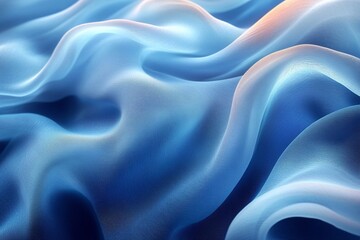 Obraz premium Abstract blue waves create a visually captivating flowing texture with soft curves and gradients