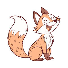 Obraz premium vector illustration of cartoon fox