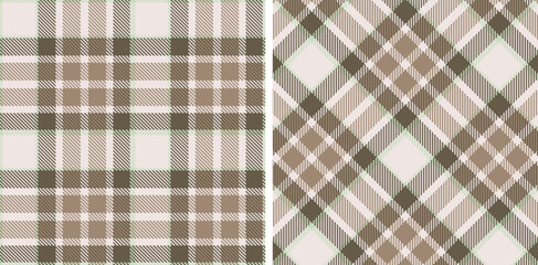 Dusty Very Light Pink and Deep Light Grey Seamless Tartan Fabric Design