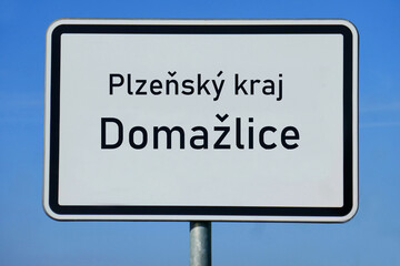 Ortsschild Plzeňský kraj Domažlice