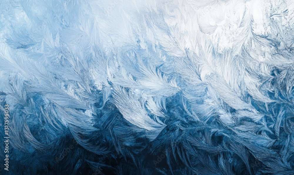 Poster intricate frost pattern on window creates winter wonderland abstract design