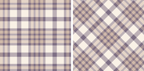 Muted Purplish Grey Seamless Tartan with Metallic Pinkish Grey accents Fabric Design