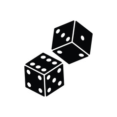 Two dice to gamble or gambling in craps flat vector icon for casino apps and websites