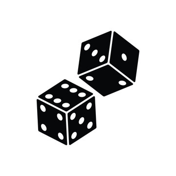 recommend clip art: Two dice to gamble or gambling in craps flat vector icon for casino apps and websites