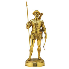 Obraz premium antique vintage gold hunter figurine on transparent background