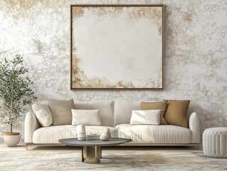 A comfortable living room features stylish furniture and decorative items