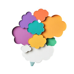 Obraz premium Colorful Cloud Shapes Abstract Design Thought Bubbles,