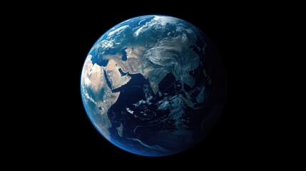 Stunning view of Earth from space showcasing continents, oceans, and cloud formations, perfect for educational use