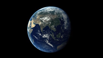 Fototapeta premium A stunning view of Earth from space showcasing continents, oceans, and atmospheric details in the background