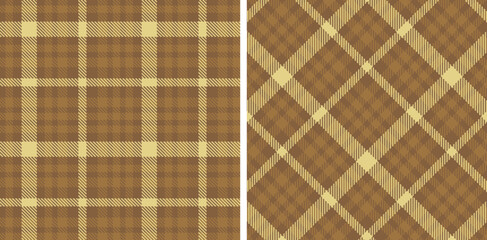 Warm Cocoa and Soft Tan Brown Seamless Tartan Fabric Design