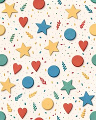 seamless pattern with stars and circles