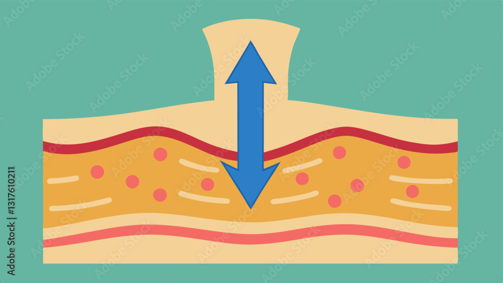 Poster skin layer animation a crosssection view of the neck skin layers highlighting the epidermis dermis a