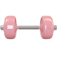 Obraz premium Pink dumbbell for a fitness workout realistic 3D isolated on transparent background