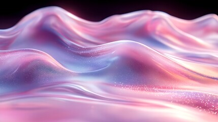 Soft purple waves flow across a silk-like texture, blending pink and violet light