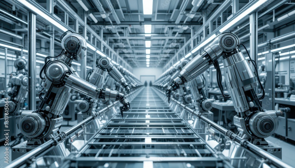 Poster advanced robotics in automated manufacturing environment with precision