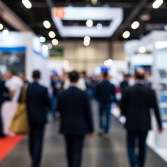 Abstract Blurred Crowd at Expo Event or Business Trade Show