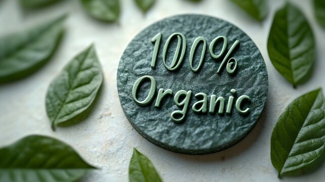 100 percent organic label promoting natural and healthy products
