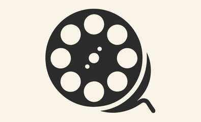 Film Reel Icon, Cinema Movie Reel Icon, vector illustration 