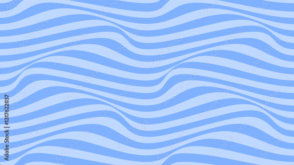 Poster abstract horizontal seamless background with blue waves vector pattern
