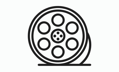 Film Reel Icon, Cinema Movie Reel Icon, vector illustration 