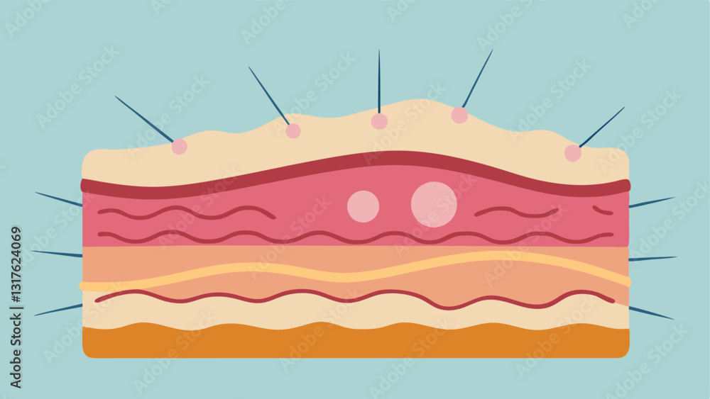 Poster skin layers overview a crosssection of skin showing different layersepidermis dermis and subaneous t