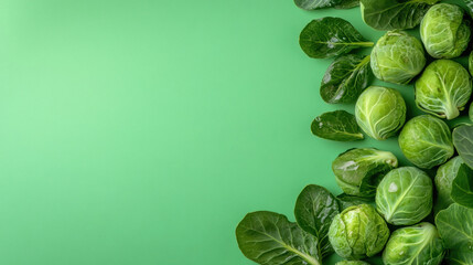 Isoflavones, Top-down view of Brussels sprouts with balsamic glaze, showcasing vibrant colors and textures in high fidelity.
