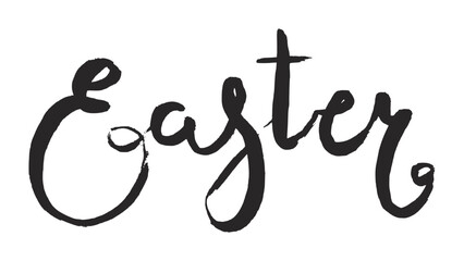 Easter hand lettering quote, calligraphy, cursive script, written text. Hand drawn style design, isolated vector. Holiday clip art. Seasonal advertising, promotion, card, banner, poster element