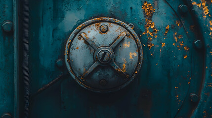Rusty metal industrial cover, close-up detail, grunge texture background, perfect for industrial design