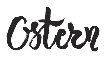 Ostern, Easter in German hand lettering quote, calligraphy, written text. Hand drawn style design, isolated vector. Holiday clip art. Seasonal advertising, promotion, card, banner, poster element