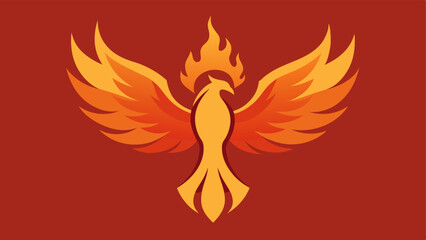 Fototapeta premium Phoenix Rising A stylized phoenix rising from flames representing rebirth and the ability to rise above adversity.