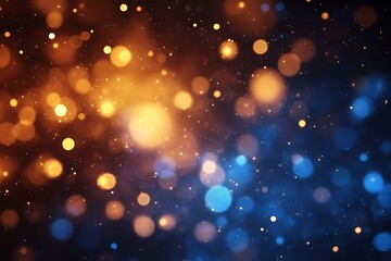 Obraz premium Warm orange and cool blue bokeh effect in darkness