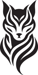 Bold Cat Logo Vector in Black and White

