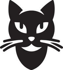 Bold Cat Logo Vector in Black and White

