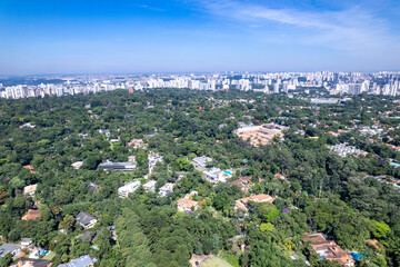 Aerial view of the neighborhoods of Chacara Monte Alegre and Chacara Flora. In São Paulo, SP