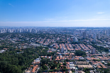Aerial view of the neighborhoods of Chacara Monte Alegre and Chacara Flora. In São Paulo, SP