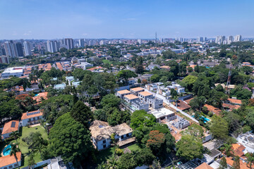 Aerial view of the neighborhoods of Chacara Monte Alegre and Chacara Flora. In São Paulo, SP