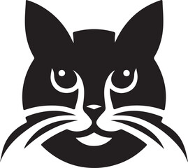 Bold Cat Logo Vector in Black and White

