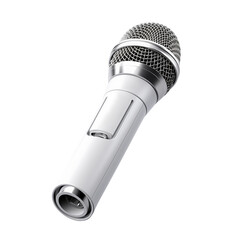 White Concert Microphone Isolated On Transparent Background