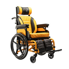 Yellow Wheelchair Isolated On Transparent Background