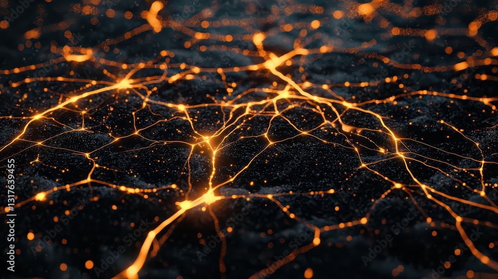 Poster digital abstract representation of complex brain connections and neural networks in ai