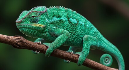 Obraz premium Colorful Chameleon on Branch