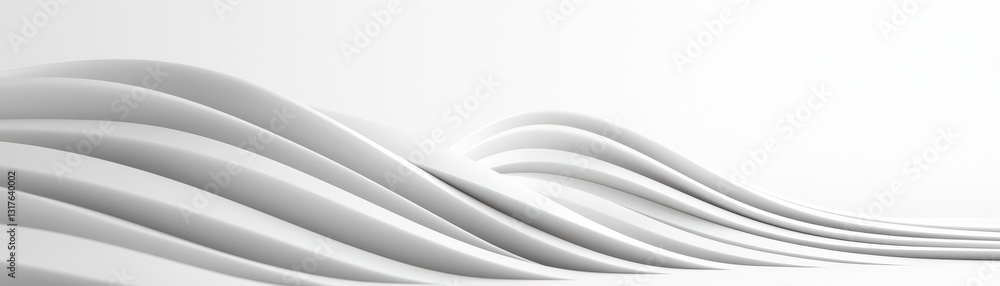 Poster minimalist abstract white background with smooth waves for modern tech designs