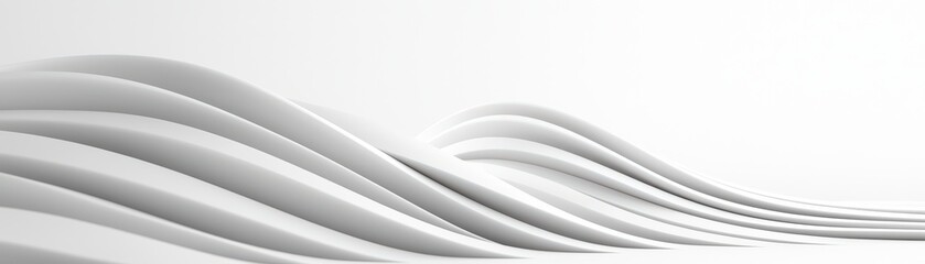 Obraz premium Minimalist Abstract White Background with Smooth Waves for Modern Tech Designs