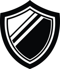 Silhouette of a shield icon, Shield icon set in vintage style. Protect shield security icons. Shield badge quality symbol. Collection of security shield icons. Vector illustration  