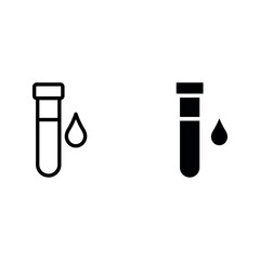 Blood sample icon set color editable
