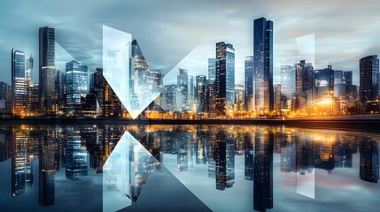 Obraz premium Modern Cityscape Reflection 