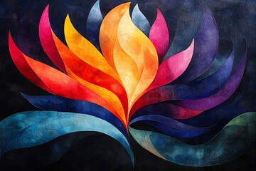 Post traumatic growth an abstract form depicting healing and personal strength after hardship with uplifting symbols