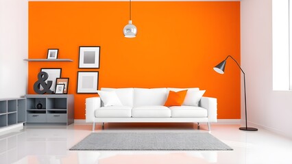 Gray and orange modern lounge
